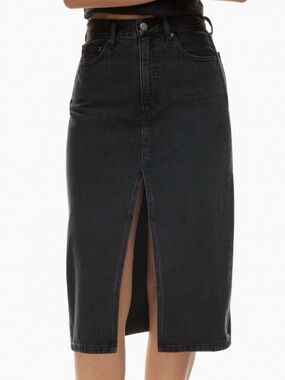 Aritzia Denim Forum Denim Maxi Skirt with Slit